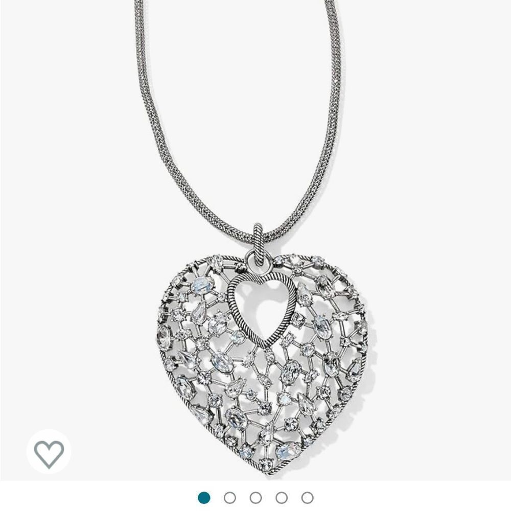 Brighton One Love Convertible Heart Necklace Silver NWT